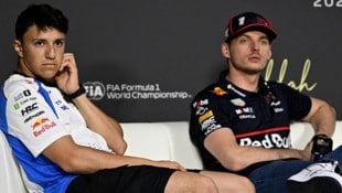 Werden Isack Hadjar (li.) und Max Verstappen bald Teamkollegen bei Red Bull sein?  (Bild: AFP/APA/GABRIEL BOUYS)